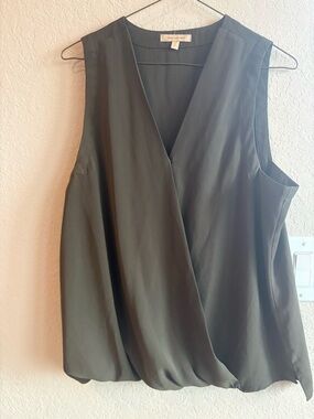 Olive Sleeveless Wrap-Front Camisole